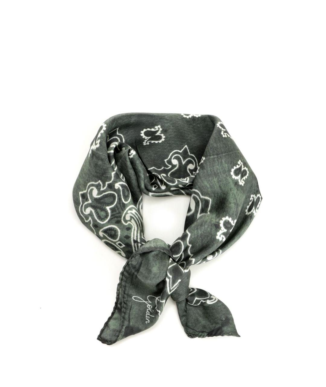 GOLDEN GOOSE DELUXE BRAND Зеленый шелковый шарф, фото 1