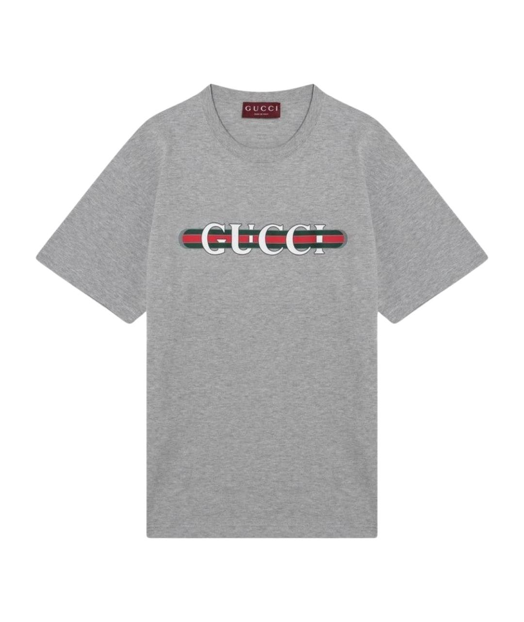 GUCCI Серая хлопковая футболка, фото 1