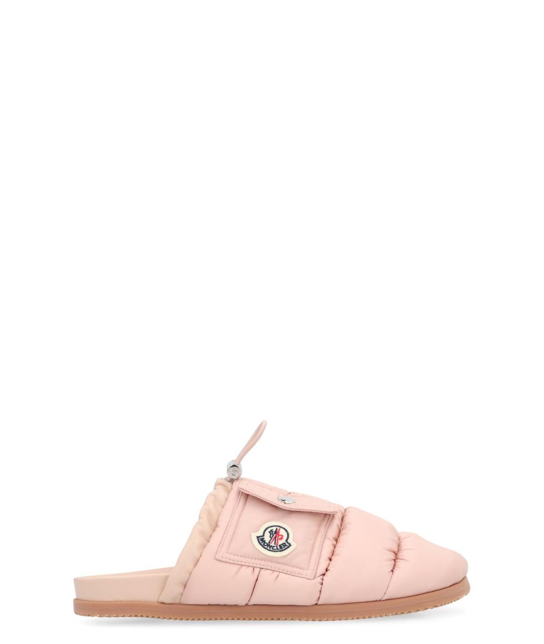 MONCLER Розовые текстильные мюли, фото 1