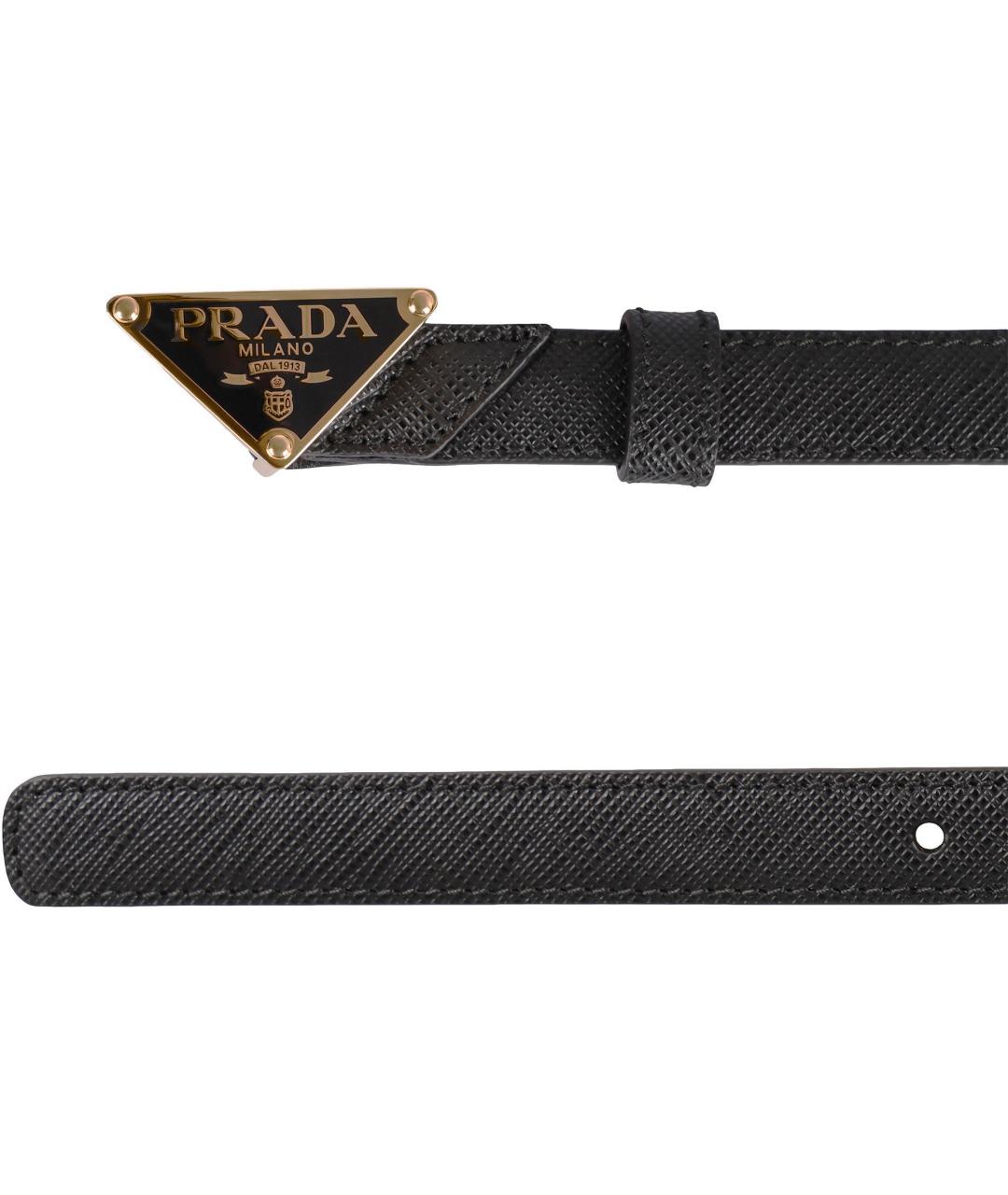 PRADA Черный кожаный ремень, фото 2