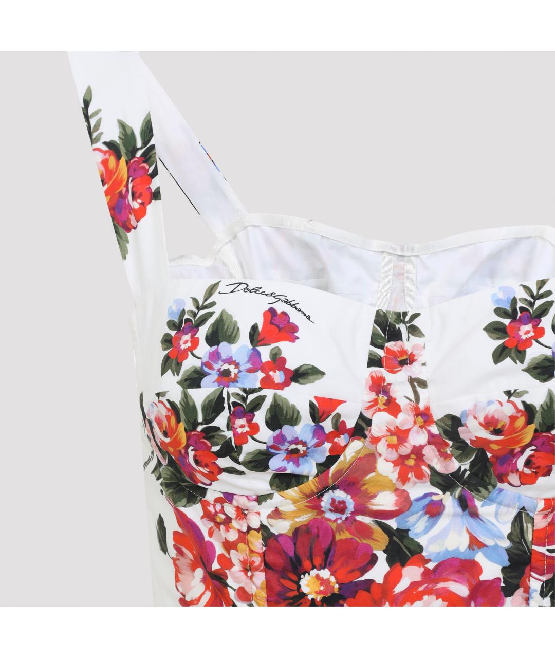 DOLCE&GABBANA Белое хлопковое повседневное платье, фото 5