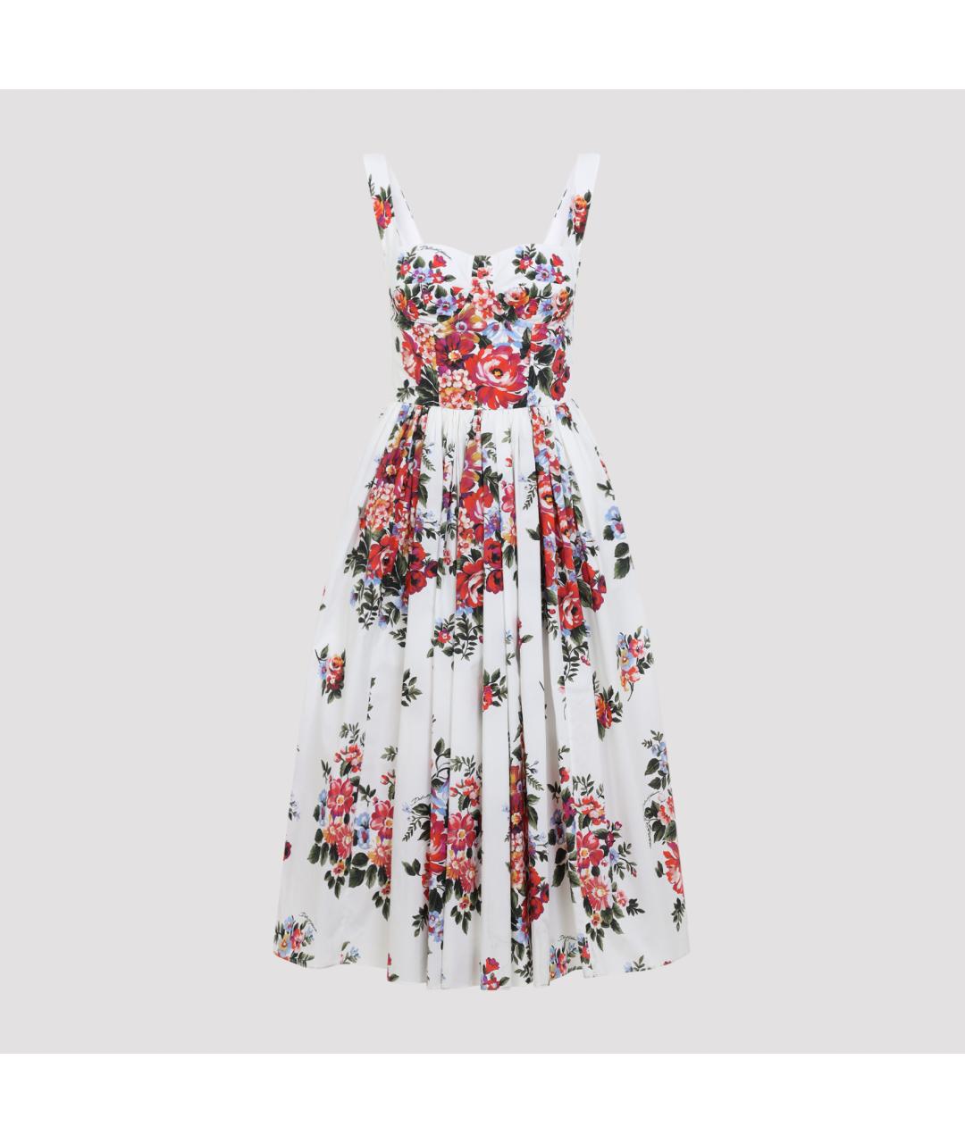 DOLCE&GABBANA Белое хлопковое повседневное платье, фото 2
