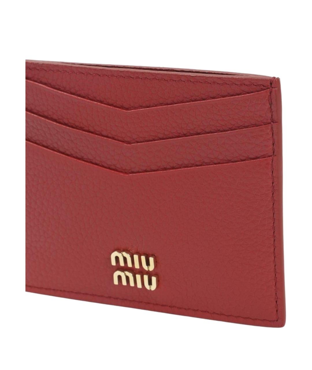 MIU MIU Красный кожаный кардхолдер, фото 3