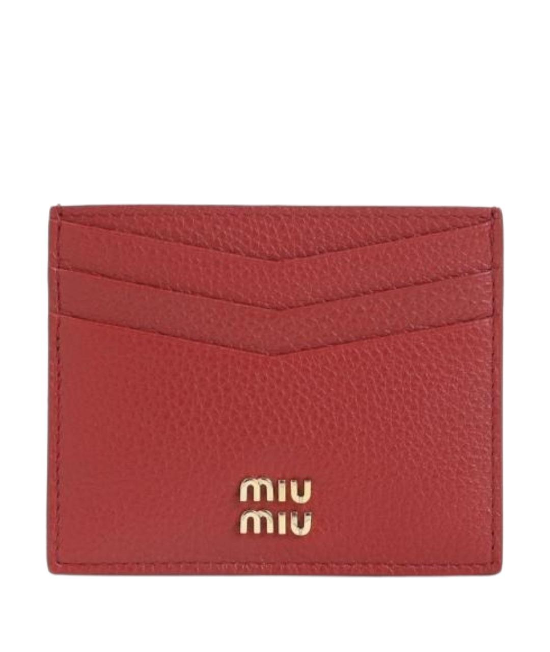 MIU MIU Красный кожаный кардхолдер, фото 1