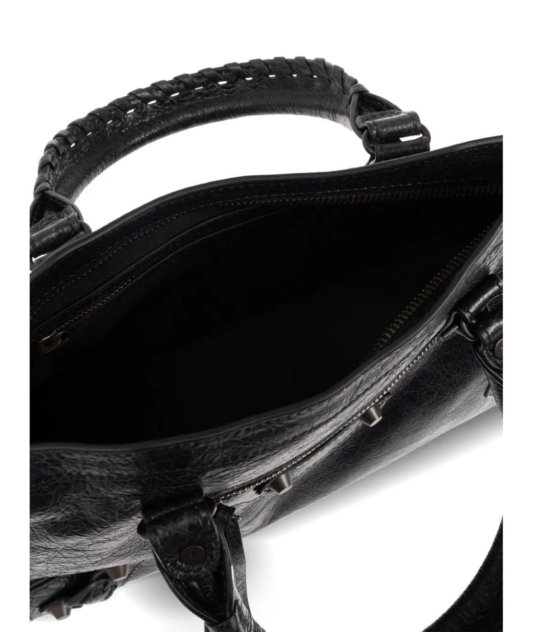 BALENCIAGA Черная кожаная сумка тоут, фото 5