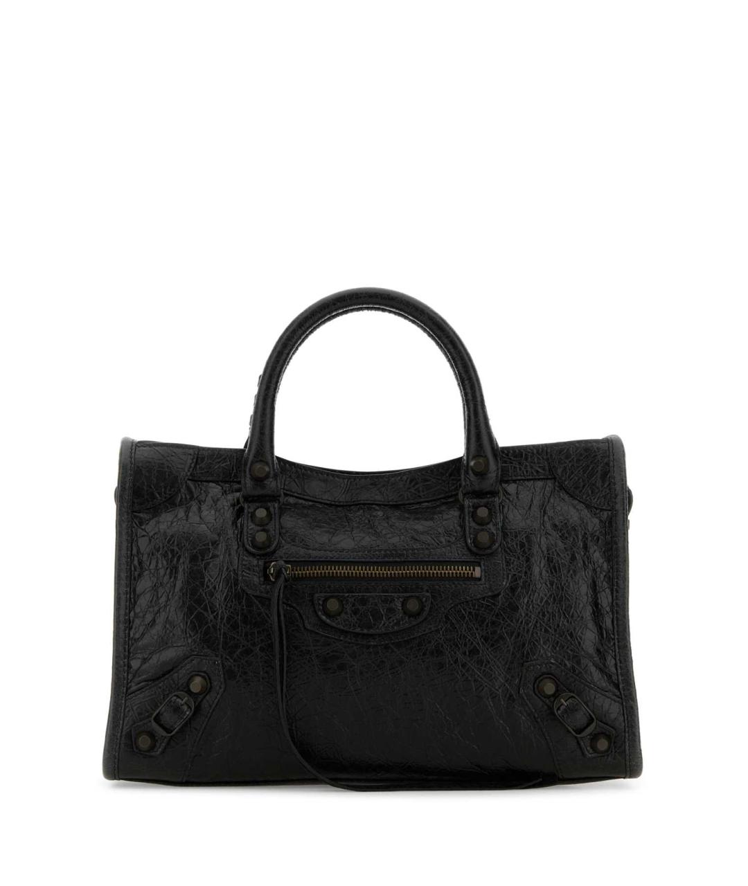 BALENCIAGA Черная кожаная сумка тоут, фото 1