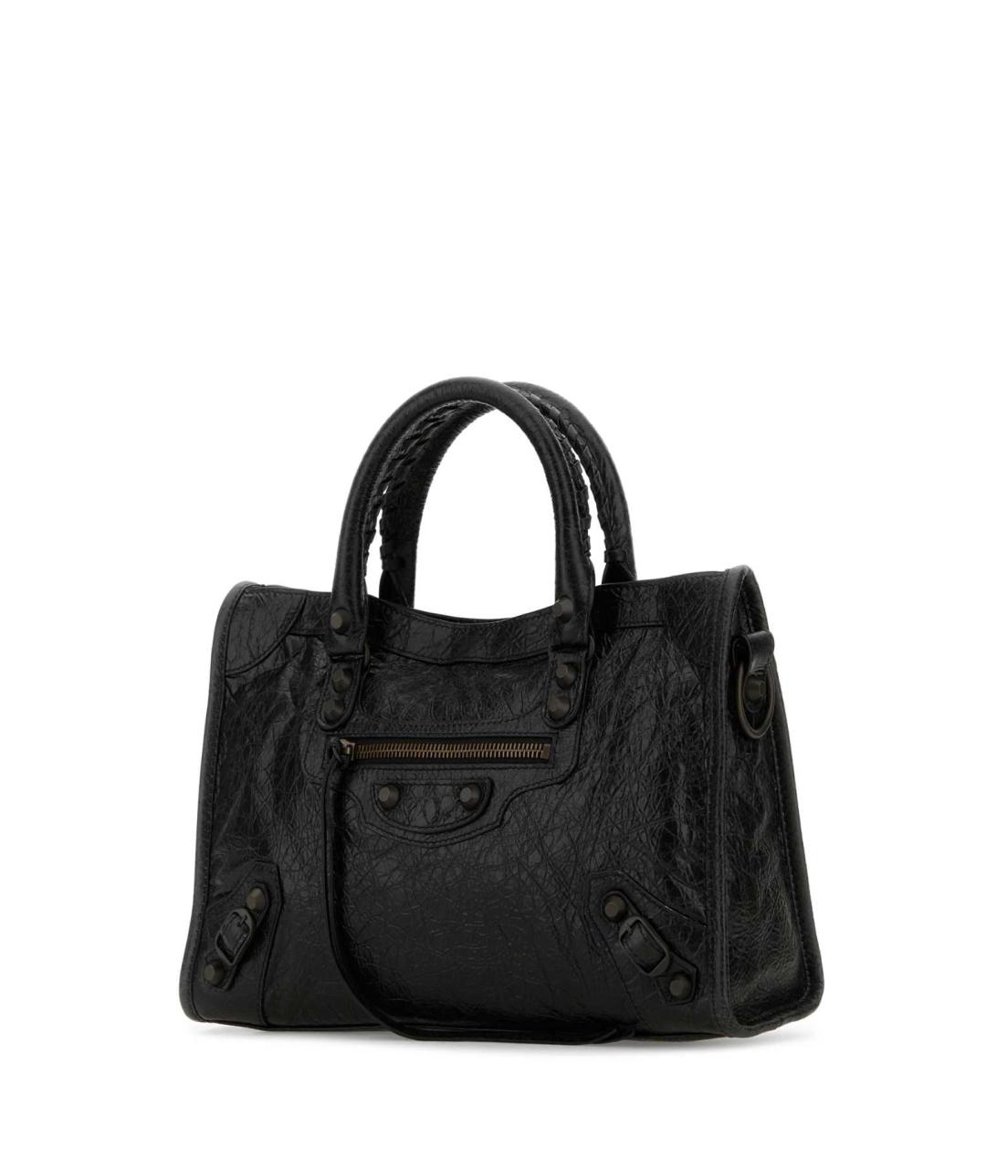 BALENCIAGA Черная кожаная сумка тоут, фото 2