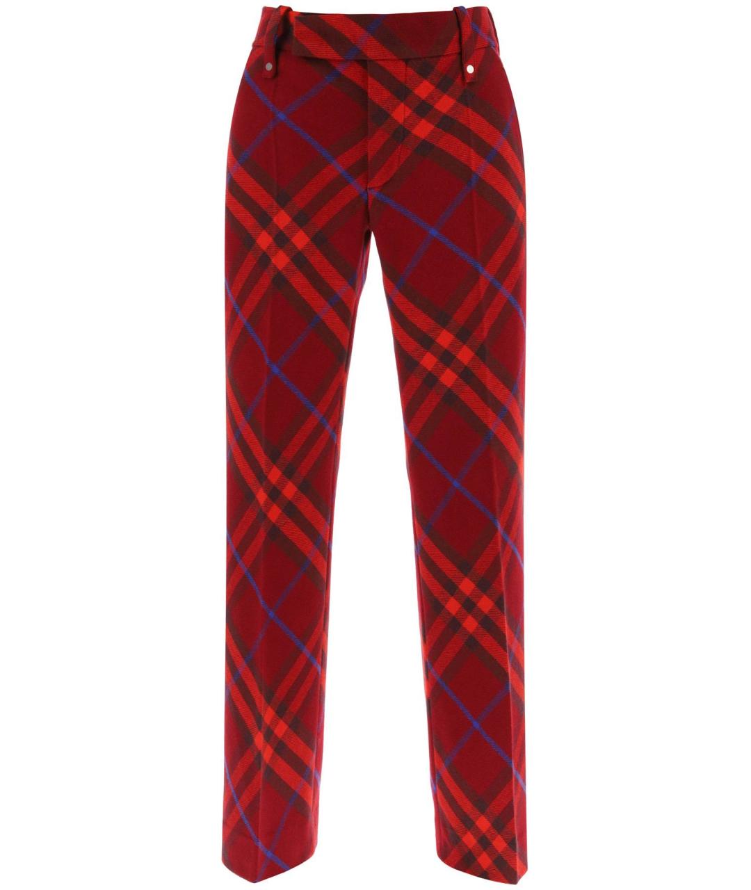 BURBERRY Красные шерстяные брюки узкие, фото 1