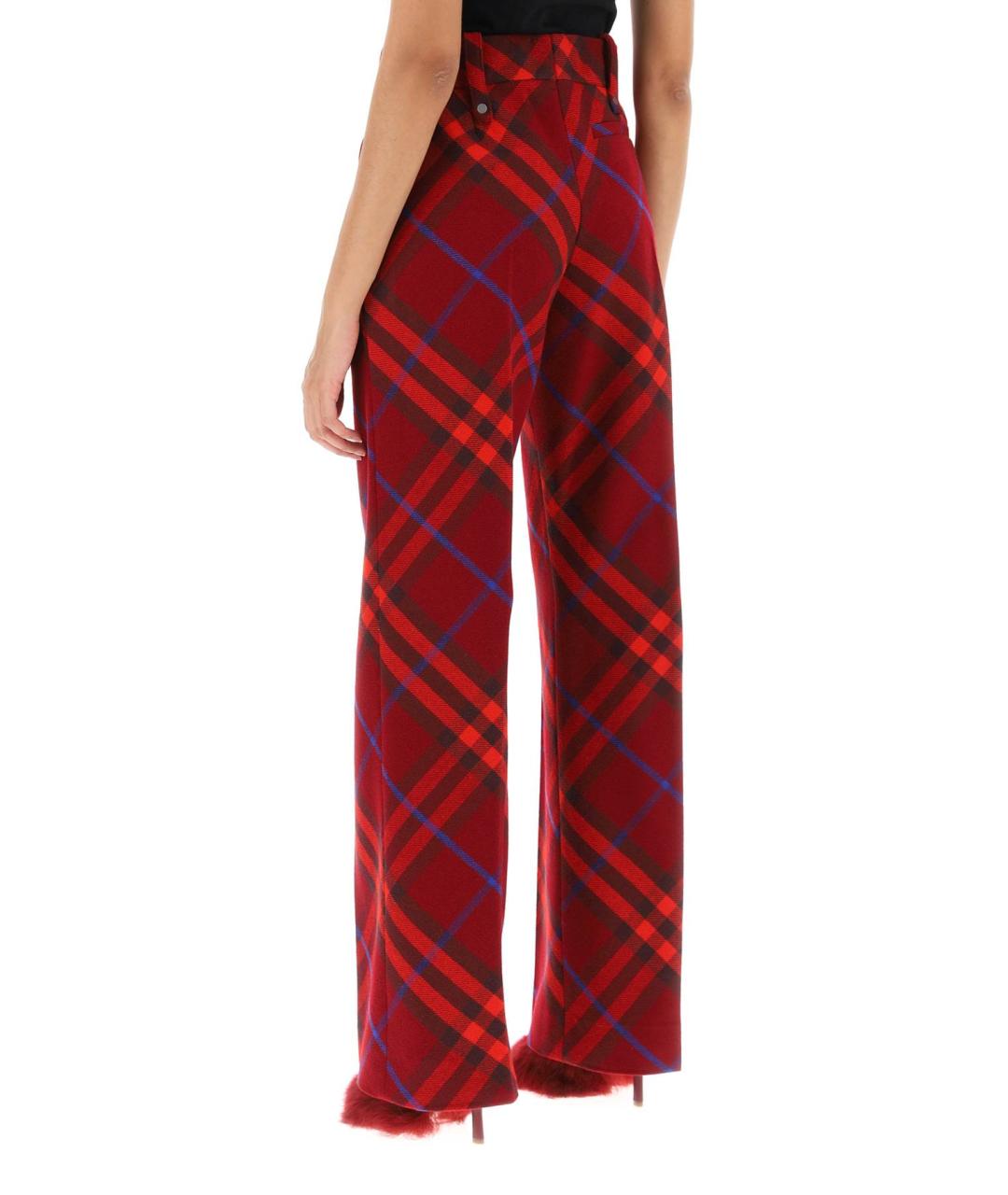 BURBERRY Красные шерстяные брюки узкие, фото 3