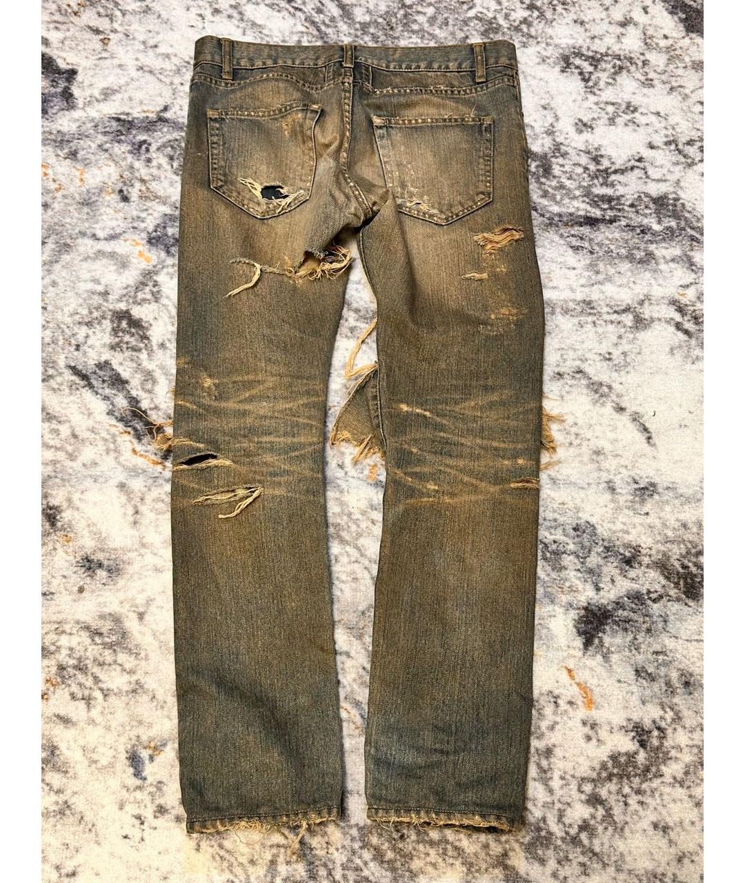 SAINT LAURENT Голубые хлопковые джинсы скинни, фото 2