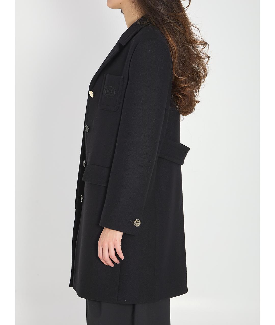 GUCCI Черное шерстяное пальто, фото 3