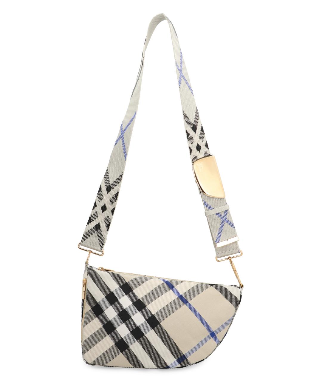 BURBERRY Бежевая тканевая сумка через плечо, фото 4