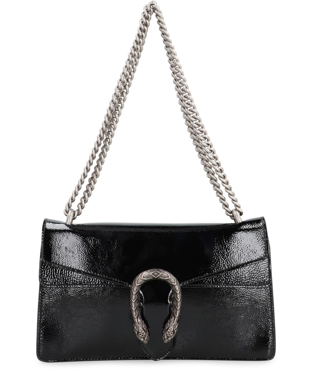GUCCI Черная сумка через плечо из лакированной кожи, фото 2