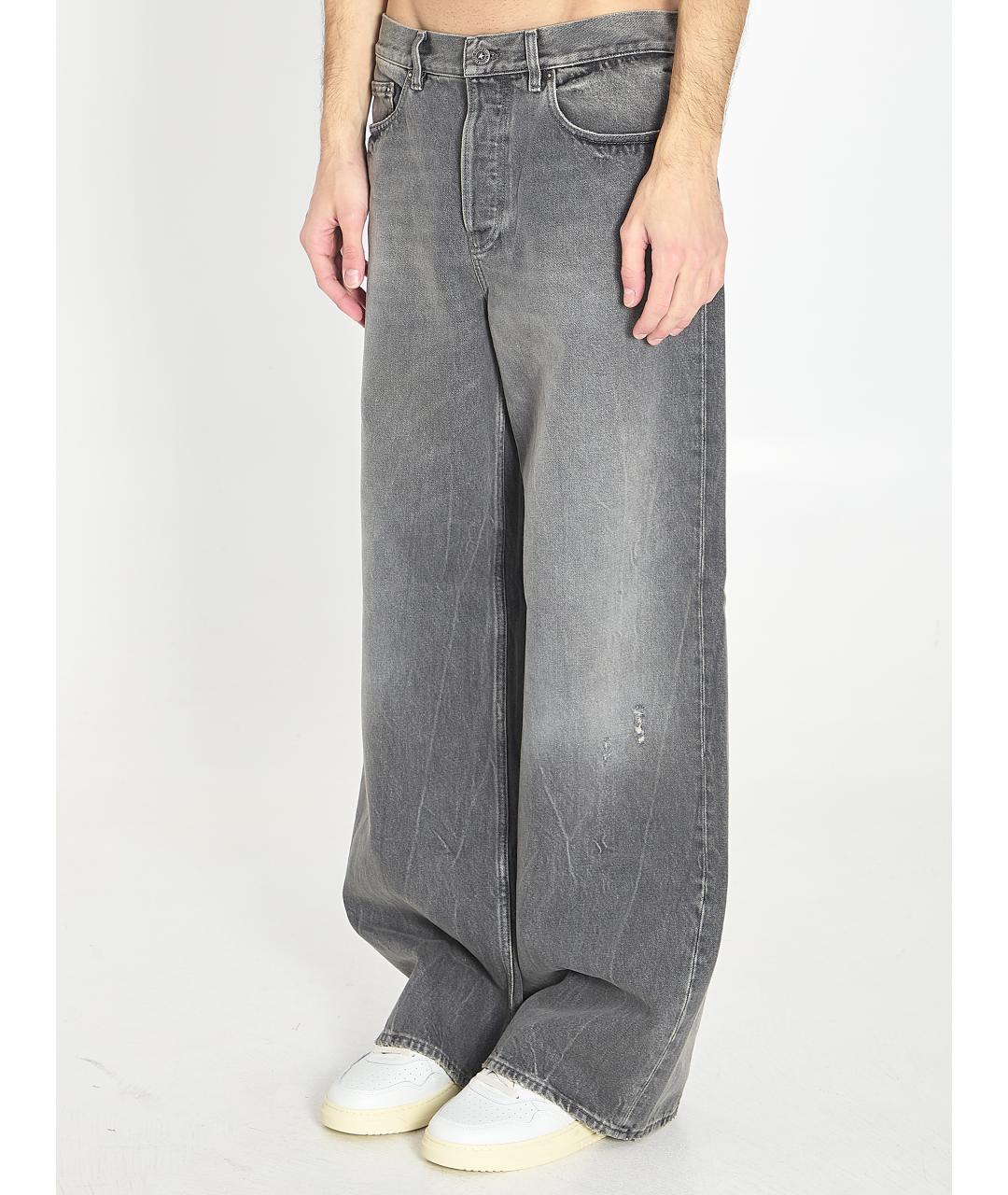 GOLDEN GOOSE DELUXE BRAND Серые хлопковые прямые джинсы, фото 2