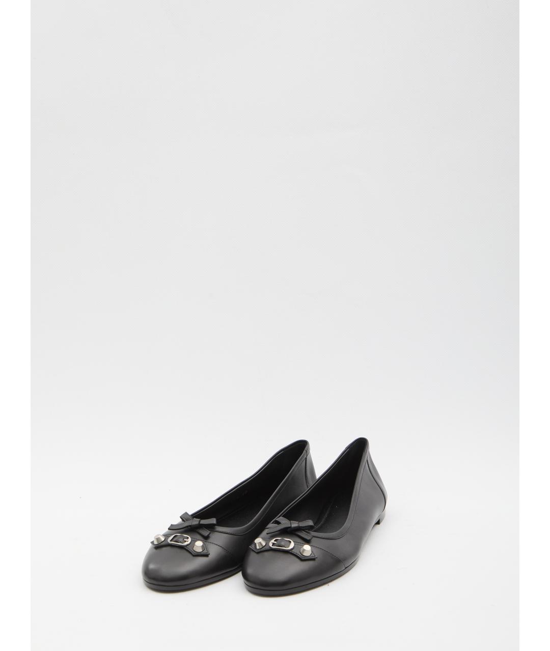 BALENCIAGA Черные кожаные балетки, фото 2