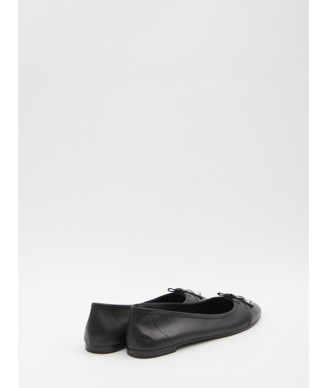BALENCIAGA Черные кожаные балетки, фото 3