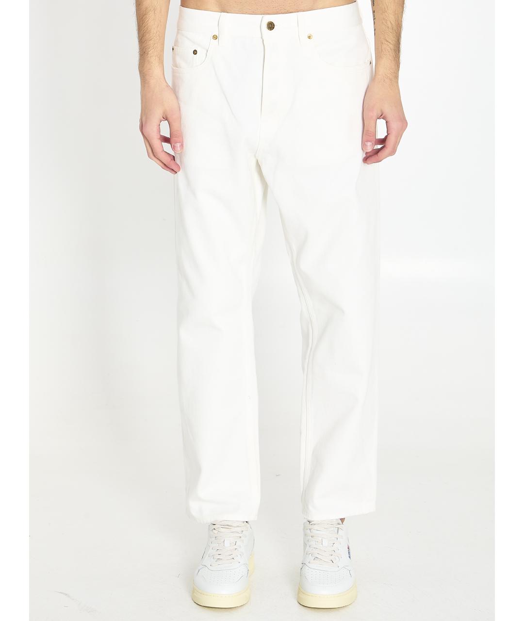 GOLDEN GOOSE DELUXE BRAND Белые хлопковые повседневные брюки, фото 6