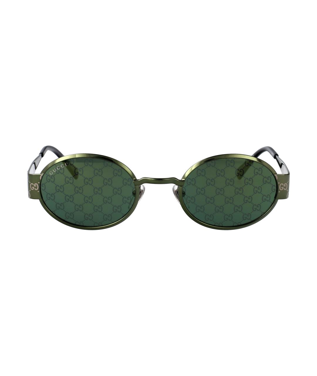 GUCCI Зеленые металлические солнцезащитные очки, фото 1