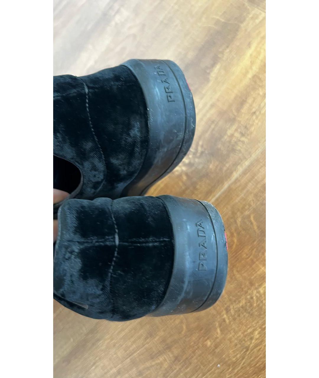 PRADA Черные бархатные кеды, фото 3