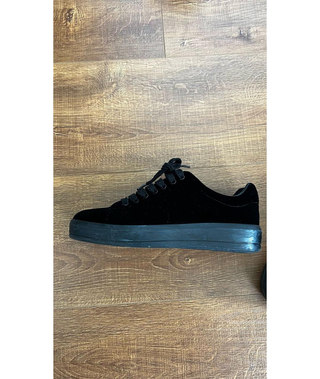 PRADA Черные бархатные кеды, фото 5