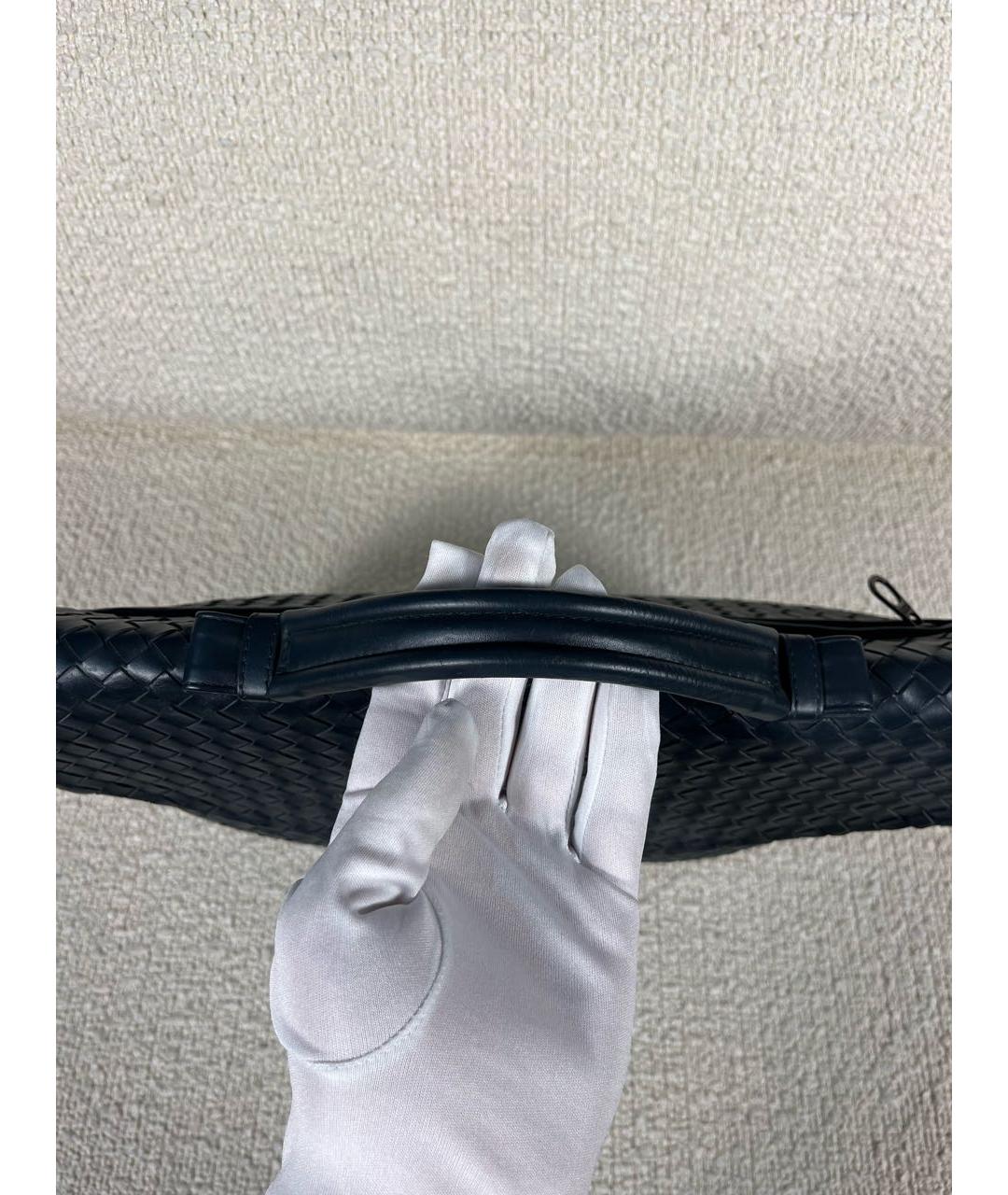 BOTTEGA VENETA Темно-синий кожаный портфель, фото 8