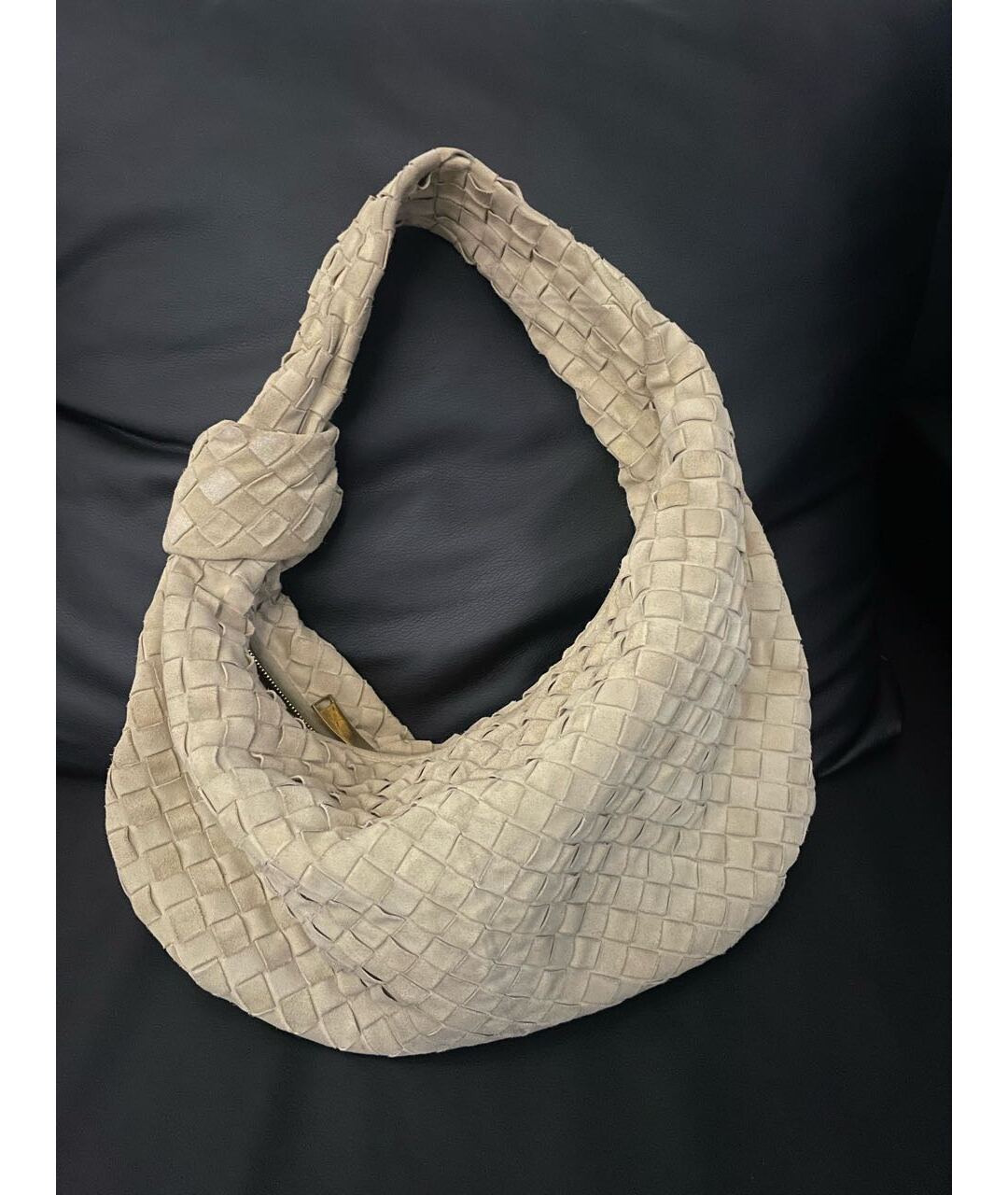 BOTTEGA VENETA Бежевая замшевая сумка тоут, фото 7