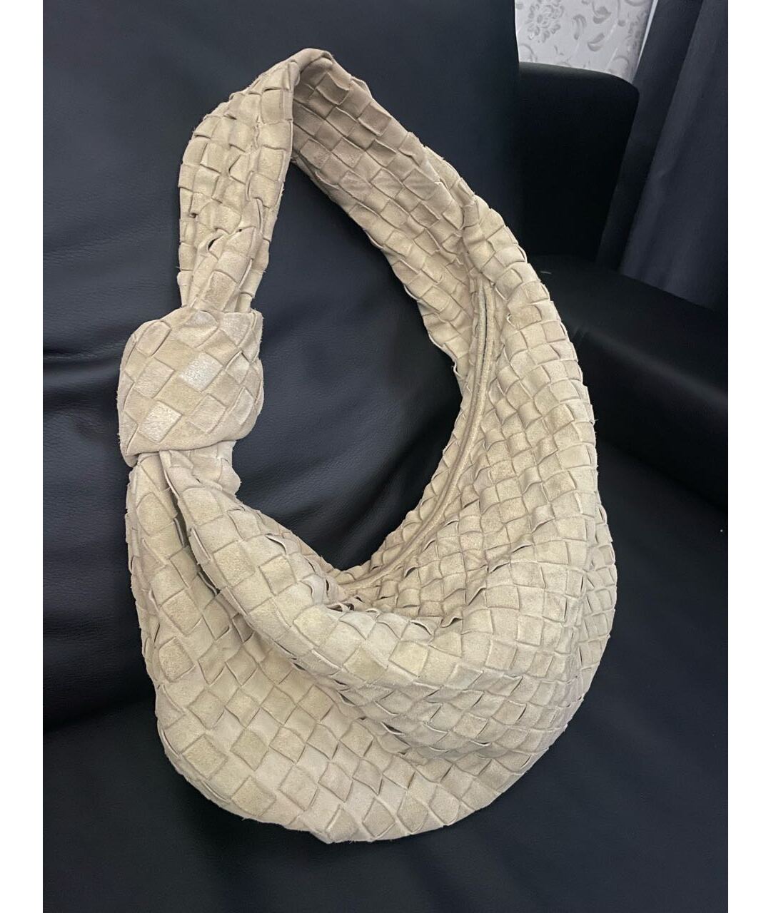 BOTTEGA VENETA Бежевая замшевая сумка тоут, фото 2