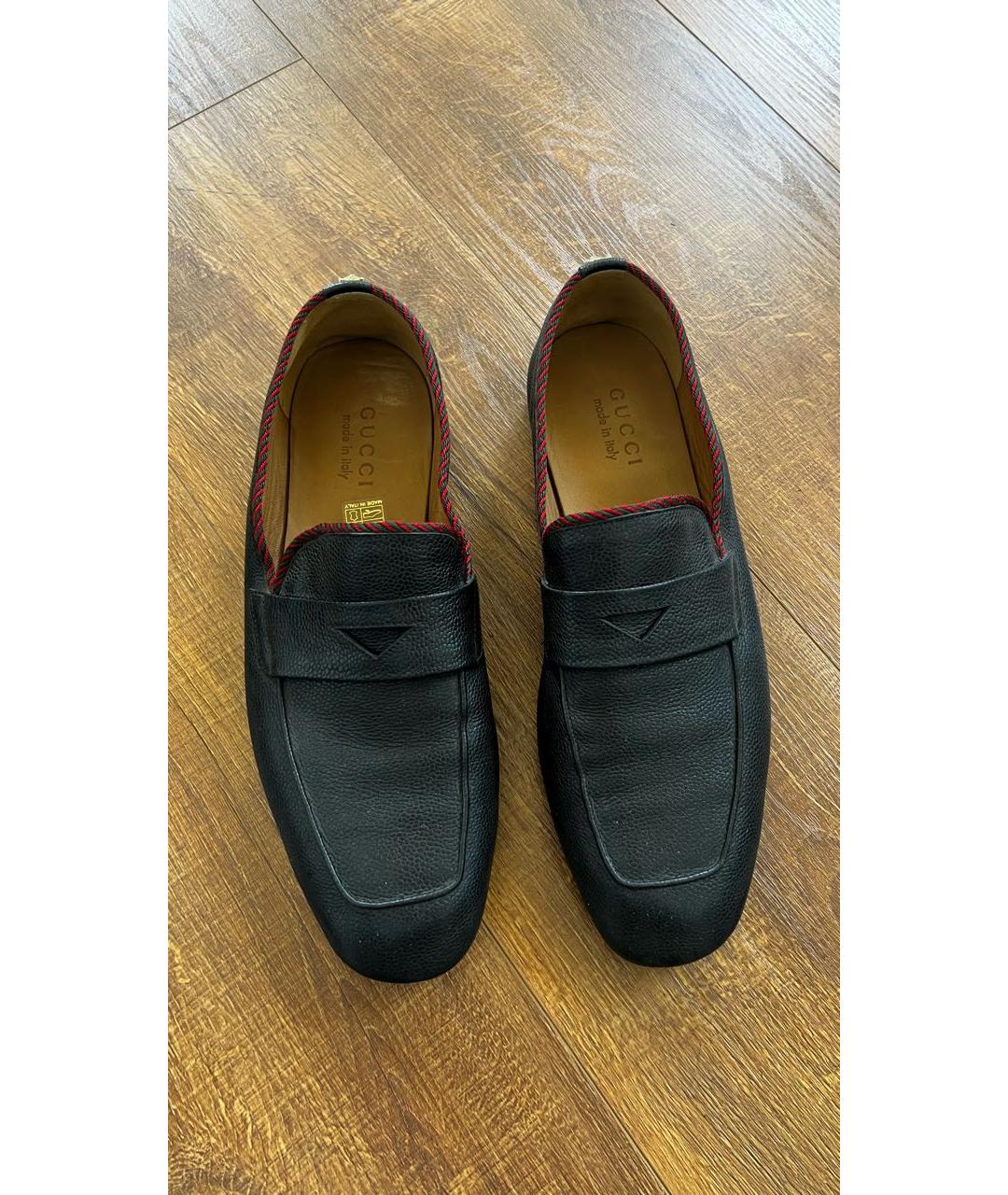 GUCCI Черные кожаные туфли, фото 2