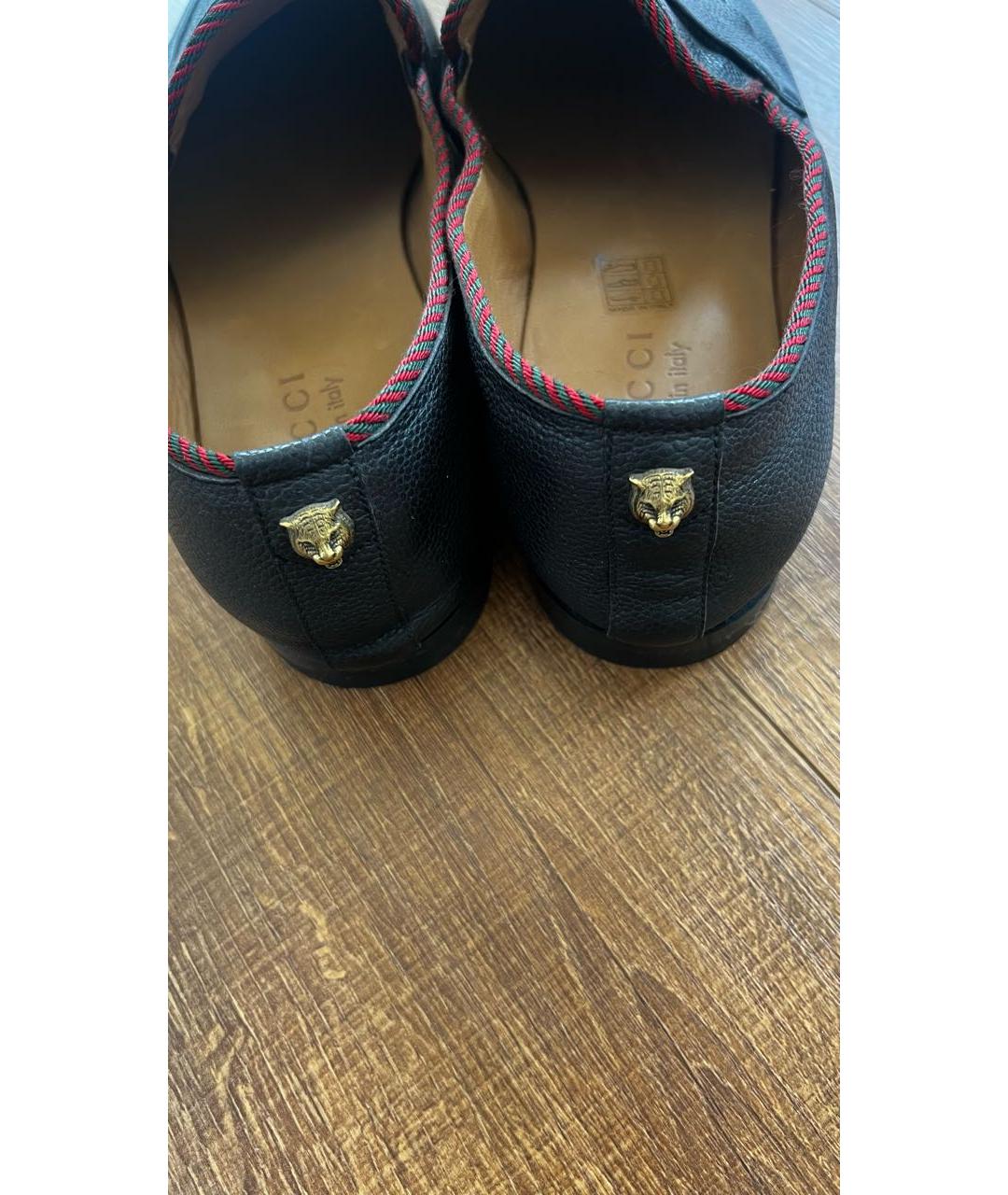 GUCCI Черные кожаные туфли, фото 3