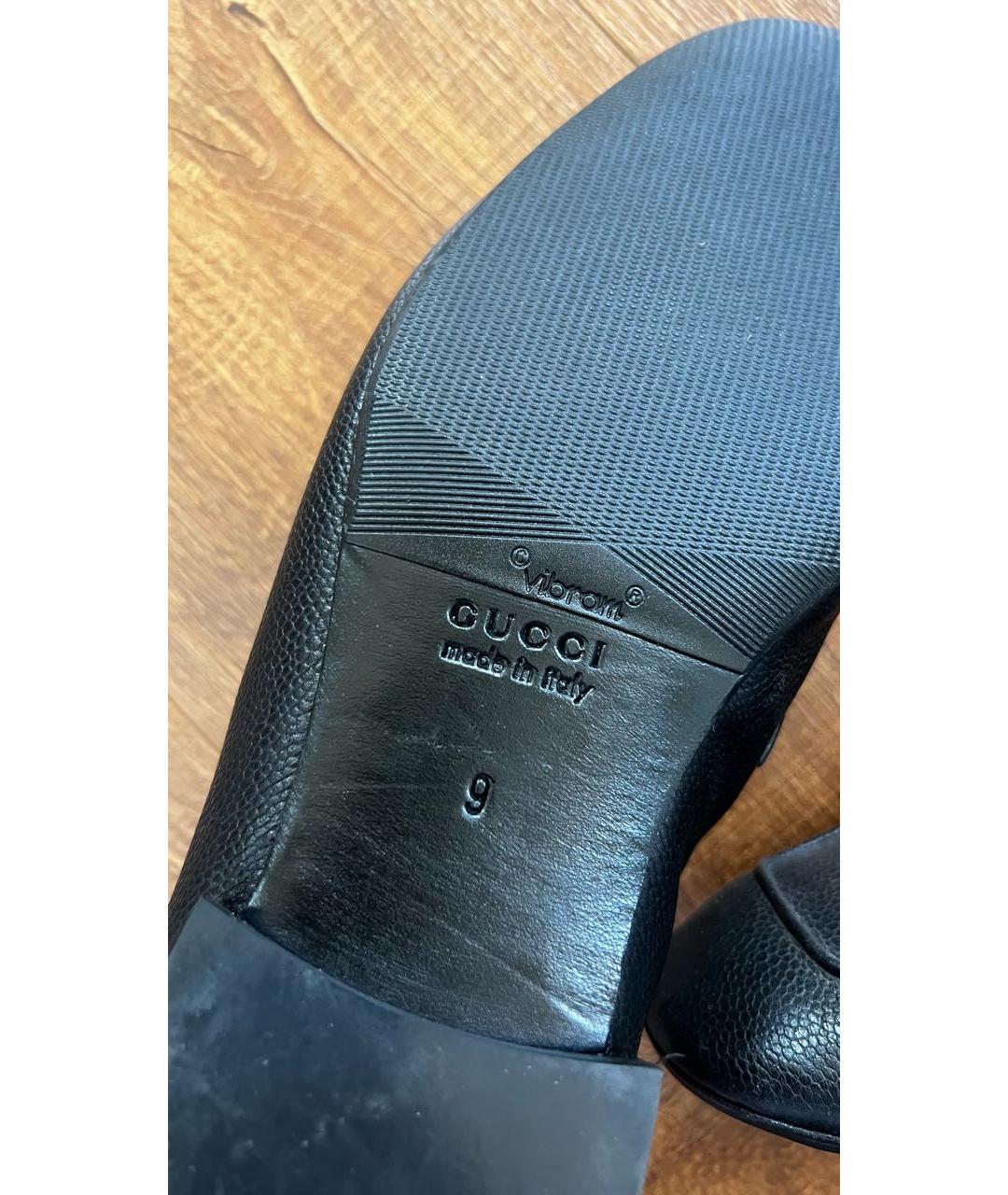 GUCCI Черные кожаные туфли, фото 4