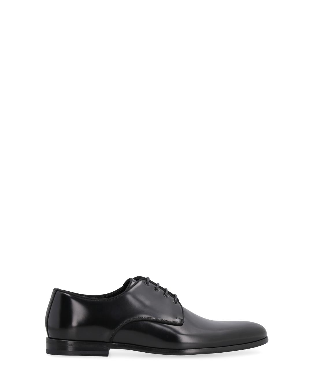 DOLCE&GABBANA Черные кожаные туфли, фото 1