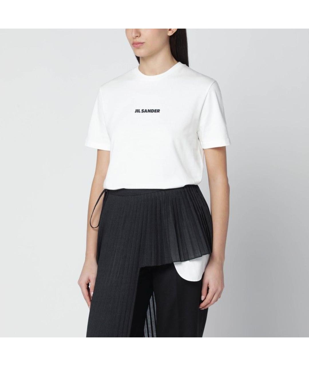 JIL SANDER Белая хлопковая футболка, фото 3