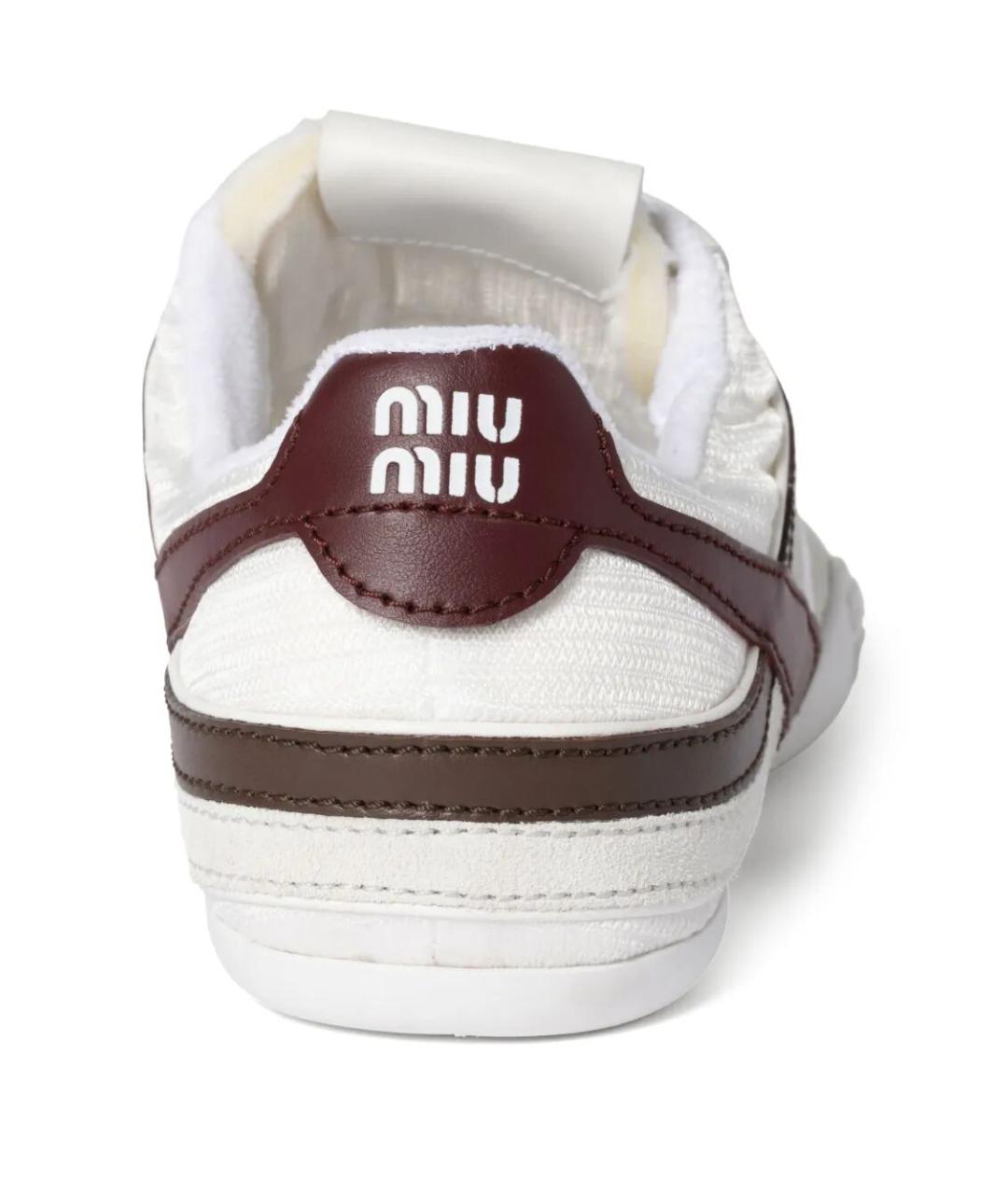 MIU MIU Белые кожаные кроссовки, фото 3