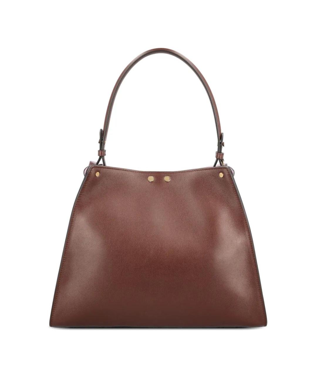FENDI Бордовая кожаная сумка тоут, фото 4
