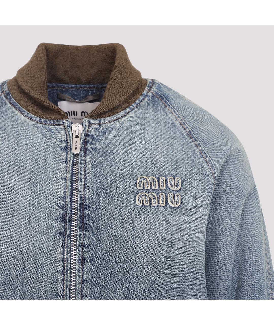 MIU MIU Голубая хлопковая куртка, фото 5