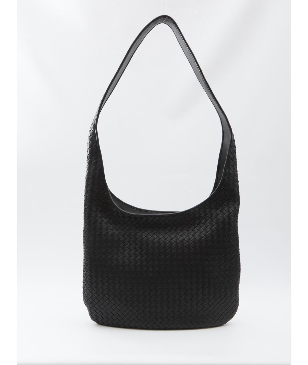 BOTTEGA VENETA Черная кожаная сумка на плечо, фото 5