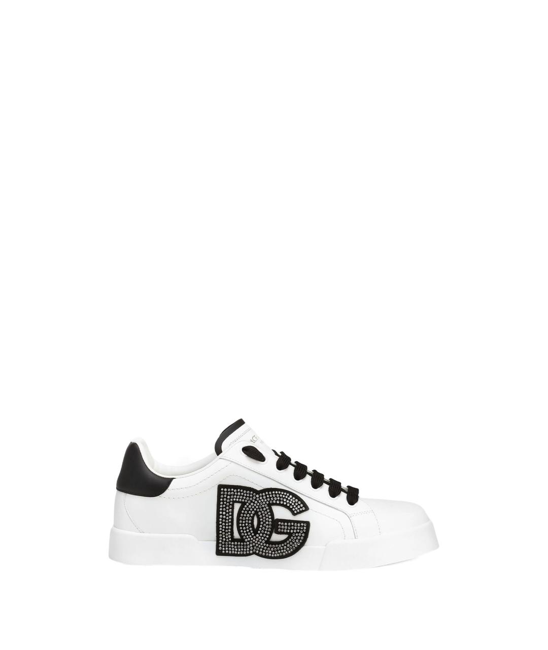 DOLCE&GABBANA Белые кожаные кроссовки, фото 1