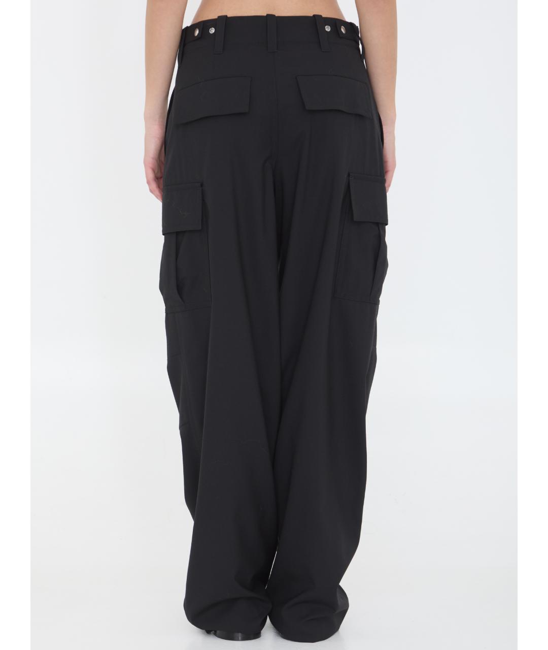BOTTEGA VENETA Черные шерстяные прямые брюки, фото 4