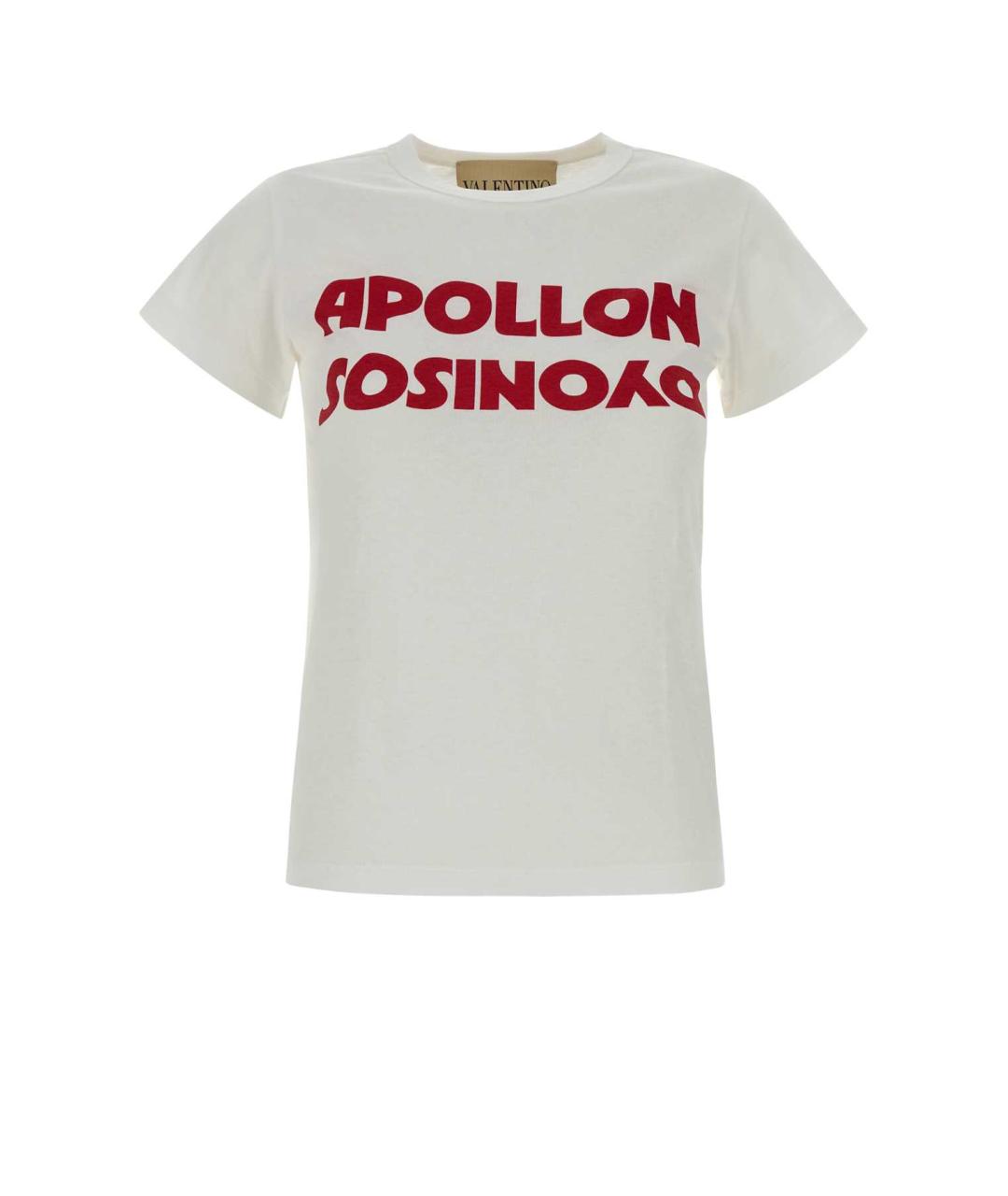VALENTINO Белая хлопковая футболка, фото 3