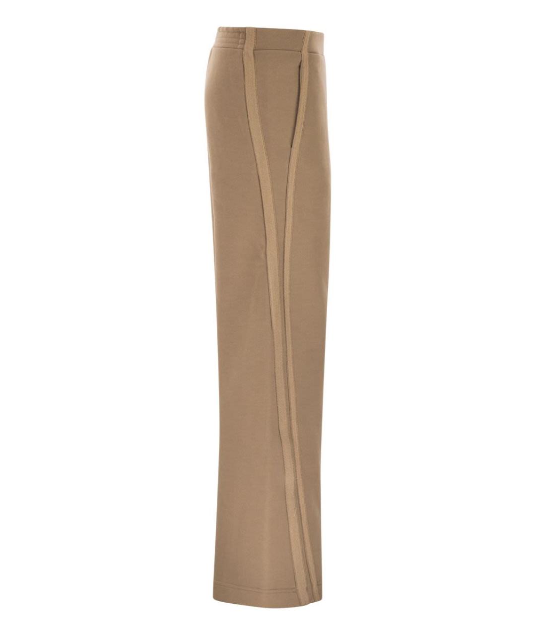 MAX MARA Бежевые хлопковые спортивные брюки и шорты, фото 3