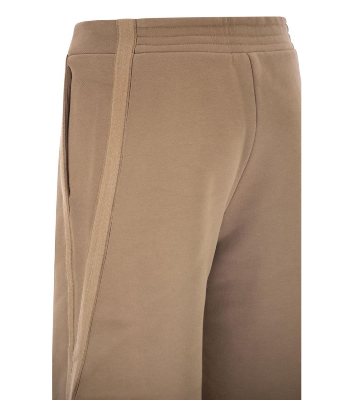 MAX MARA Бежевые хлопковые спортивные брюки и шорты, фото 4