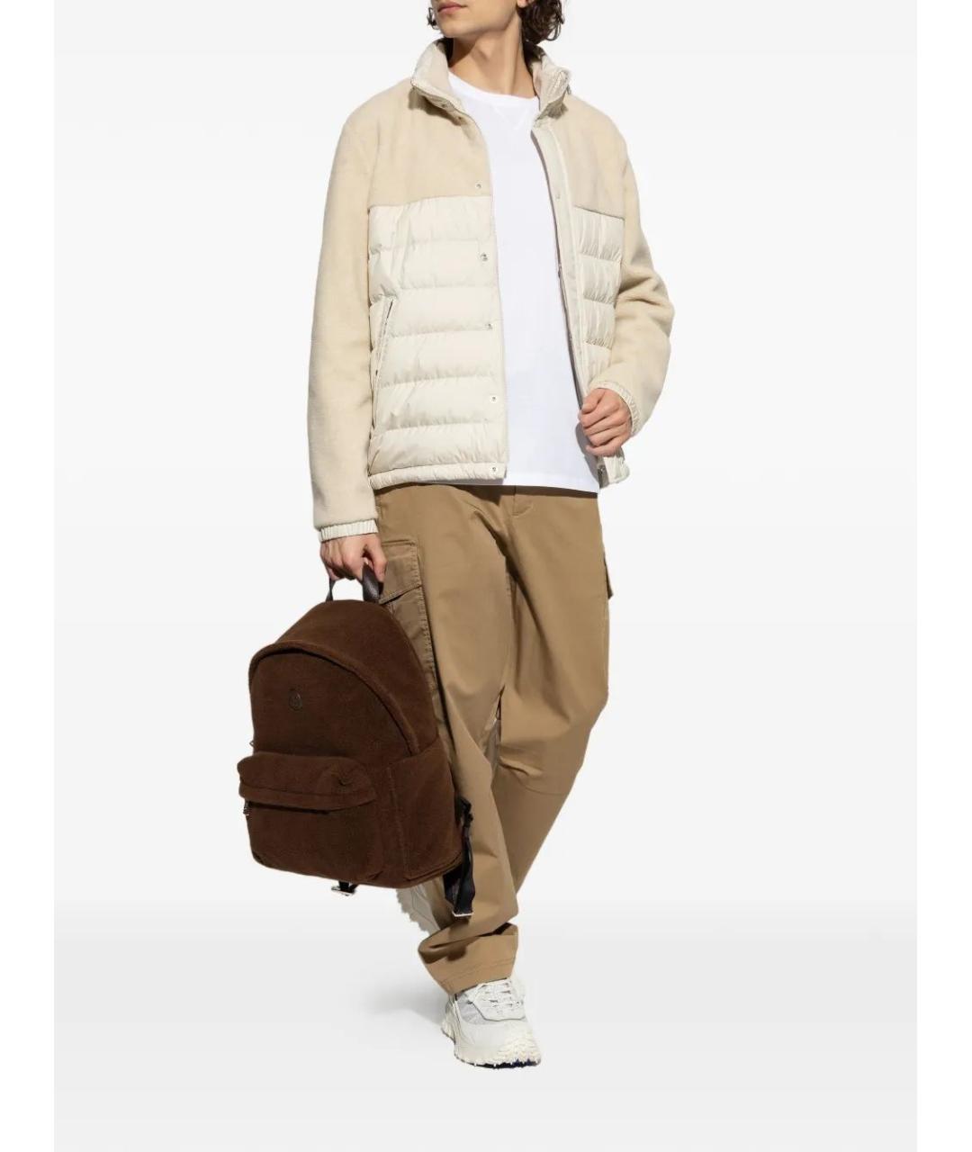 MONCLER Бежевая полиэстеровая куртка, фото 2