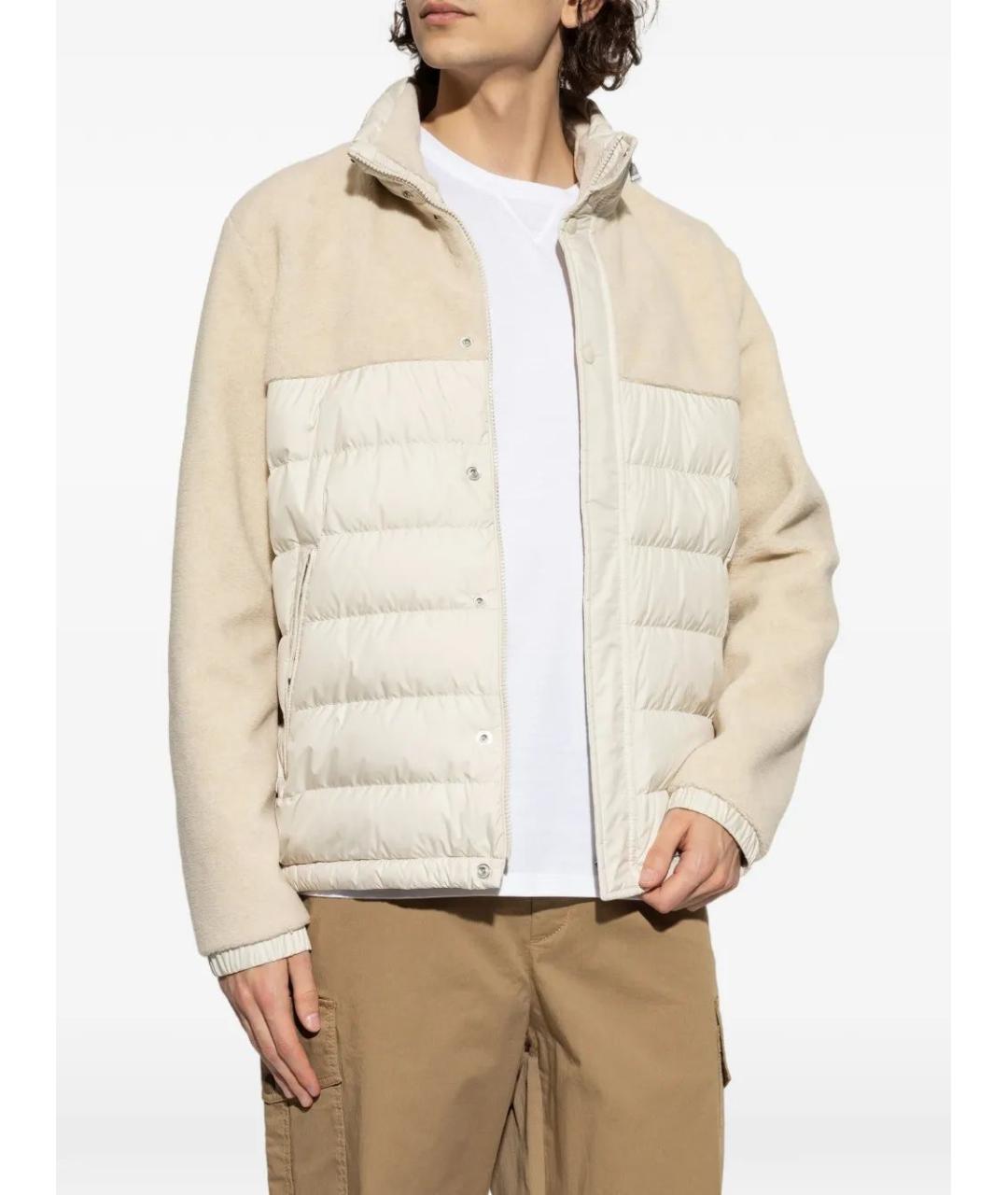 MONCLER Бежевая полиэстеровая куртка, фото 3