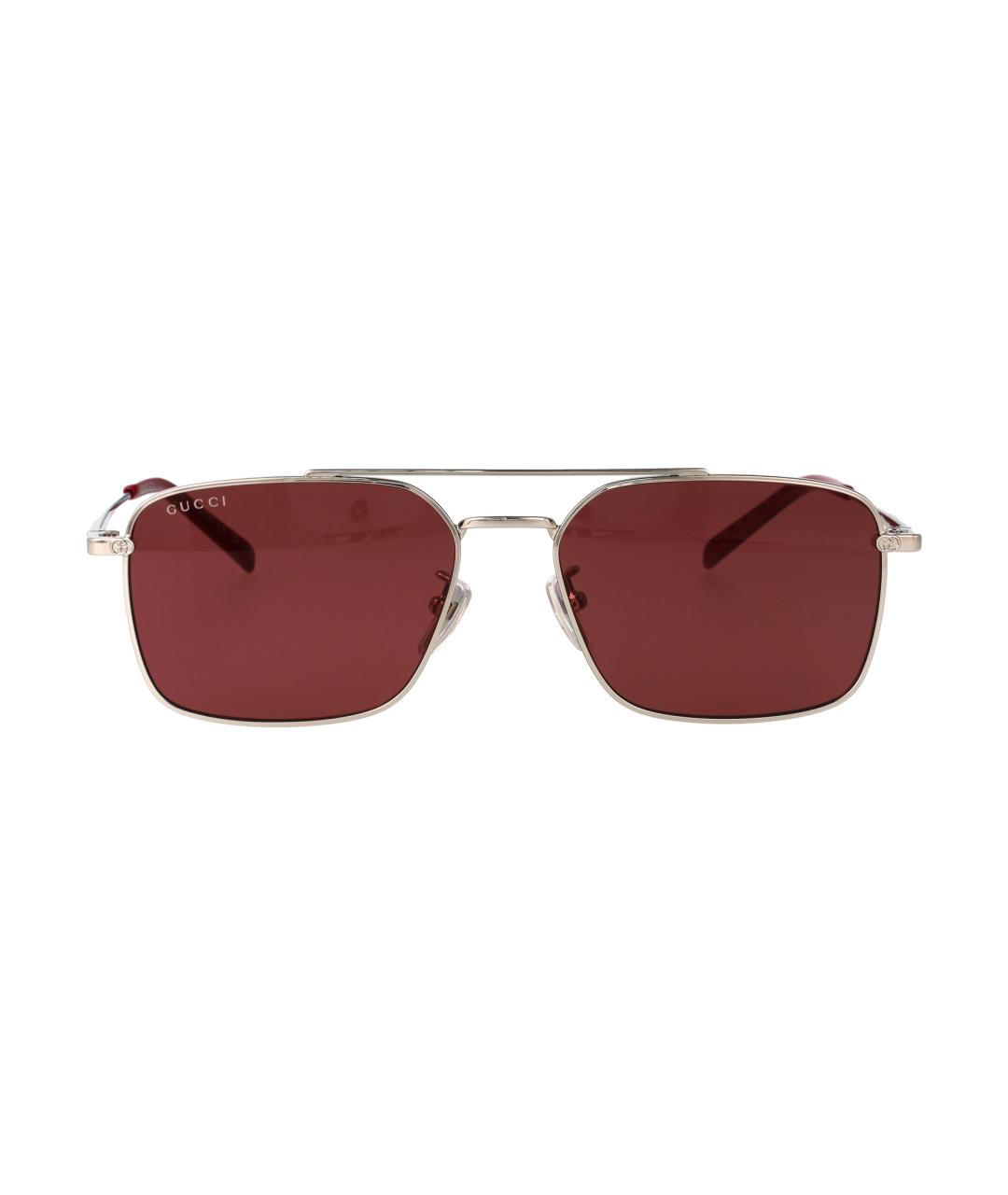 GUCCI Красные металлические солнцезащитные очки, фото 1