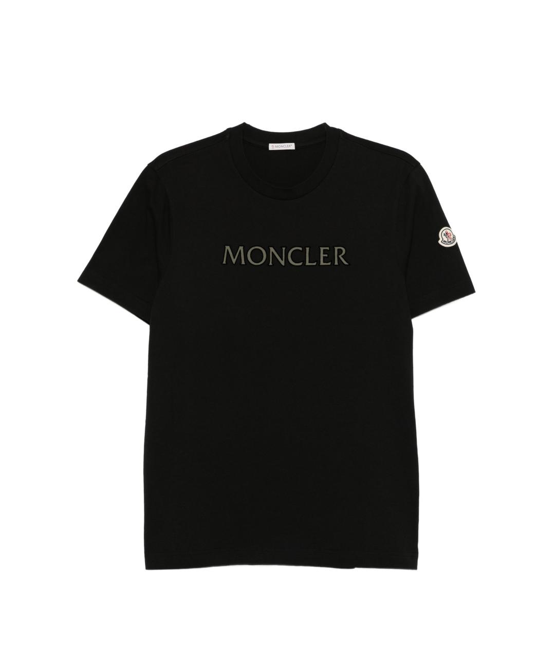 MONCLER Черная хлопковая футболка, фото 1