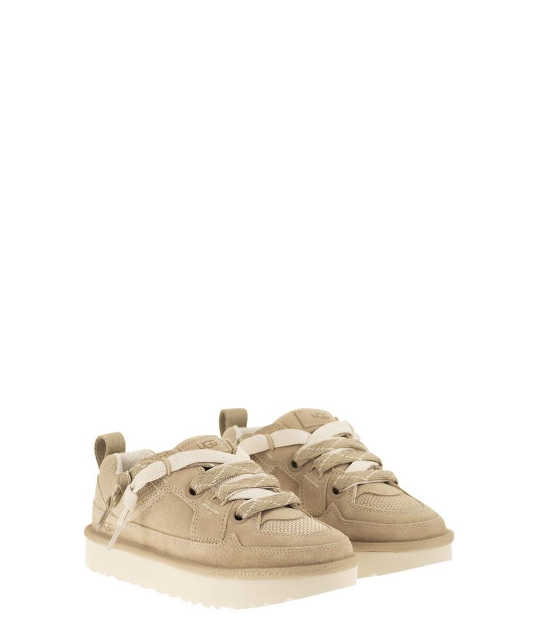 UGG AUSTRALIA Бежевые замшевые кроссовки, фото 4