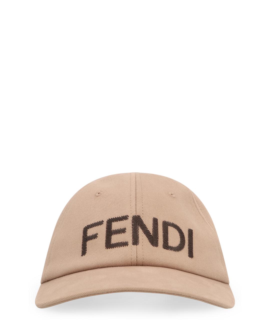 FENDI Бежевая хлопковая кепка/бейсболка, фото 1
