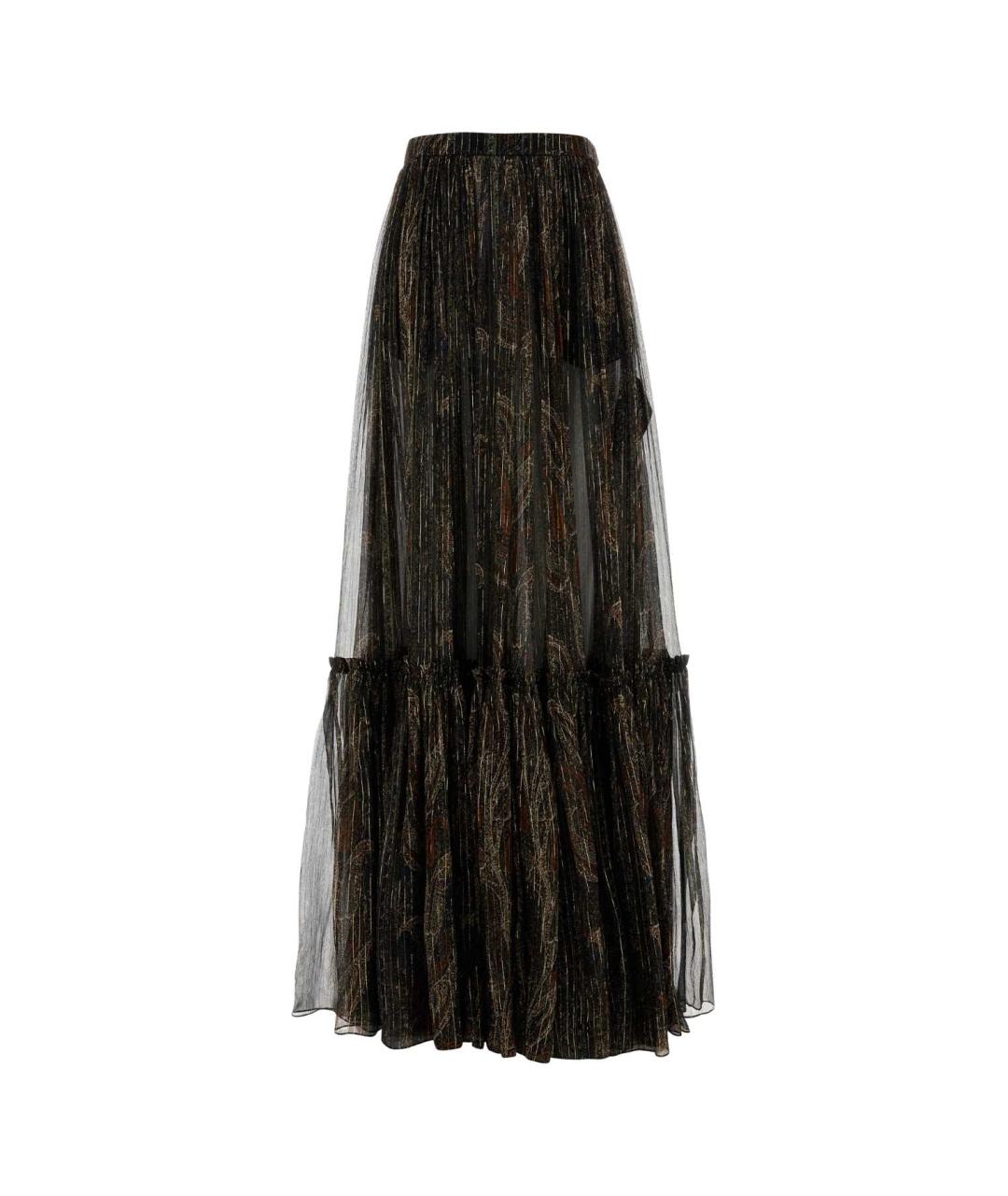 SAINT LAURENT Мульти шелковая юбка макси, фото 1
