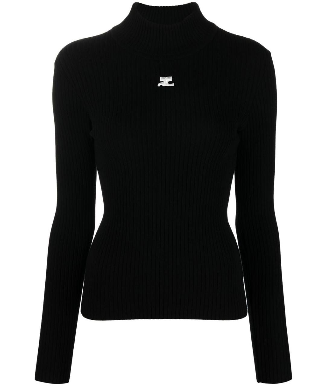 COURREGES Черная вискозная водолазка, фото 1