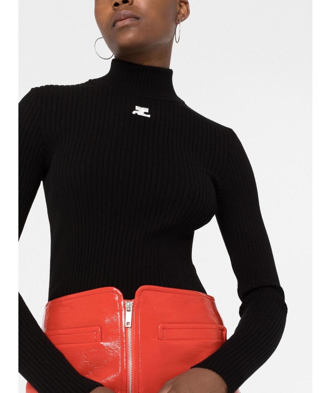 COURREGES Черная вискозная водолазка, фото 3